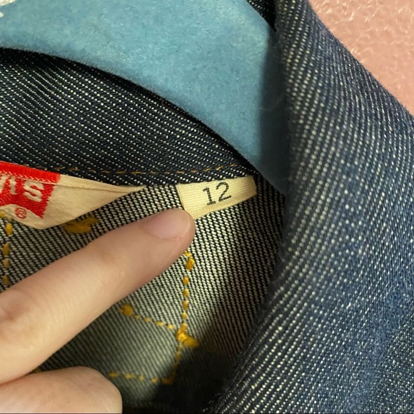 Vintage Levi’s orange tab denim jacket embroidered Glenda children’s size 12 - Picture 6 of 10